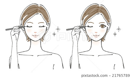 與眼睛線3的女性例證 21765789