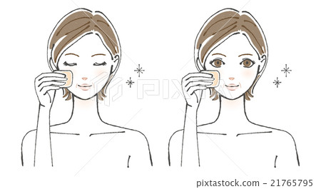 Female illustration painting foundation with sponge 3 21765795