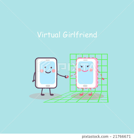 cartoon smartphone with virtual girlfriend 21766671