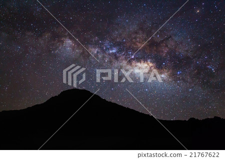 Silhouette of moutain and Milky Way Silhouette of moutain and Milky Way 21767622