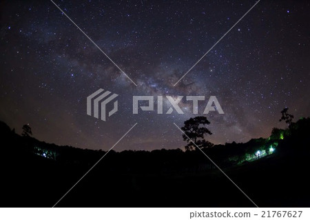 Silhouette of Tree with cloud and Milky Way Silhouette of Tree with cloud and Milky Way 21767627