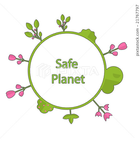 Frame form circle green earth plant flower cry 21767797