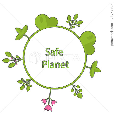 Frame form circle green earth plant flower cry 21767798