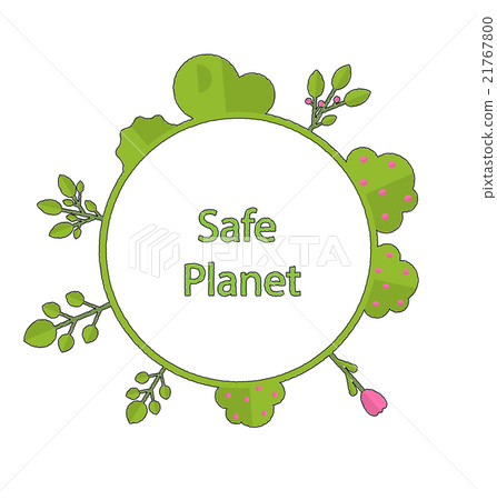 Frame form circle green earth plant flower cry 21767800