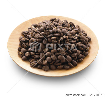 Coffee beans served in a wooden dish 21770140