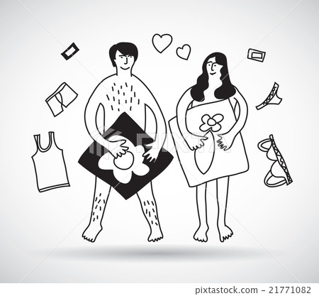 Nakdsex - Man with woman couple naked sex relations black - Stock Illustration  [21771082] - PIXTA