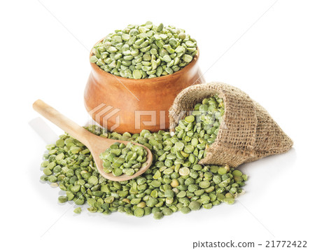 dried green peas in bowl and spoon dried green peas in bowl and spoon 21772422