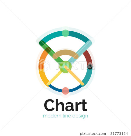 Thin line chart logo design. Graph icon modern - Stock Illustration ...