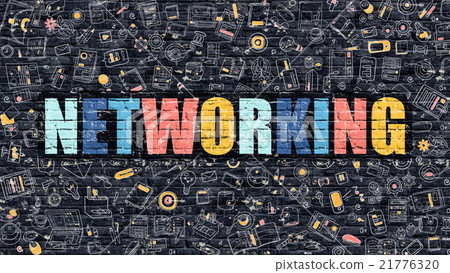 Networking in Multicolor. Doodle Design. 21776320