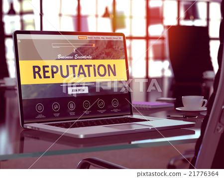 Laptop Screen with Reputation Concept. 21776364