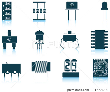 Set of electronic components icons 21777683