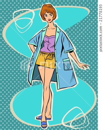 Beautiful girl in retro summer pajamas 21778193