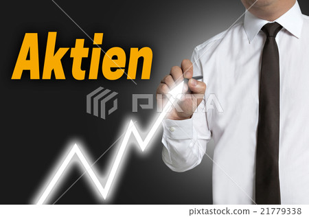 aktien (in german shares) trader draws market price on touchscre aktien (in german shares) trader draws market price on touchscre 21779338