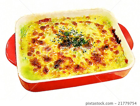 Vivid brilliant hand gauze watercolor intersection picture white background: rice dish 21779754