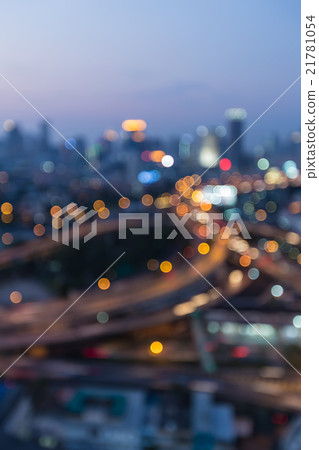 Night bokeh lights highway interchanged Night bokeh lights highway interchanged 21781054