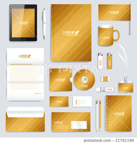 Golden set of vector corporate identity template 21781199