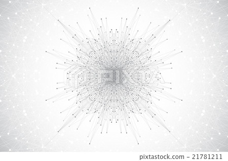 Geometric abstract form with connected line and 21781211