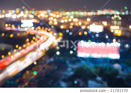 Aerial view blurred bokeh Highway road curved 21781570