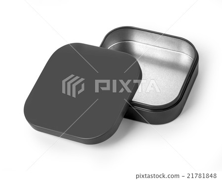 Empty open black metal box 21781848