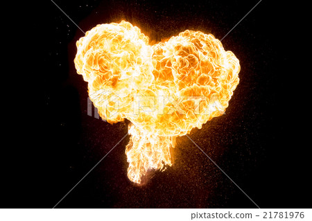 Hot fire love heart full of power and energy 21781976