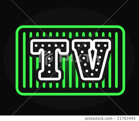 Light bulb vector neon TV show with creative retro 21783495