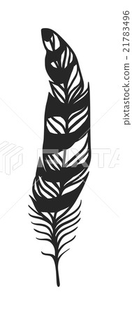 Rustic decorative black feather doodle vintage art Rustic decorative black feather doodle vintage art 21783496