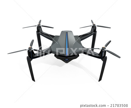 Stealth drone equipped with high resolution surveillance camera unit. With clipping path Stealth drone equipped with high resolution surveillance camera unit. With clipping path 21783508