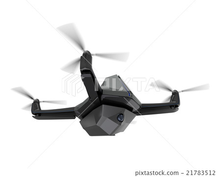 Stealth drone equipped with high resolution surveillance camera unit. With clipping path Stealth drone equipped with high resolution surveillance camera unit. With clipping path 21783512