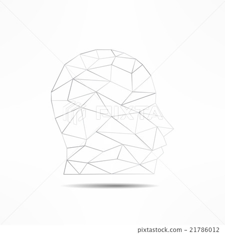 Human face profile silhouette isolated. 3d mans 21786012
