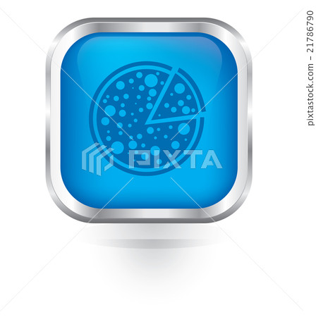 Vector pizza icon glossy button  21786790