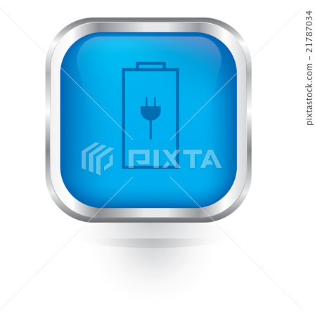 Vector battery charge icon glossy button  21787034