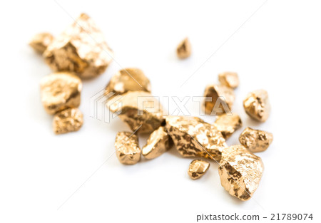 handful of gold nuggets close-up 21789074