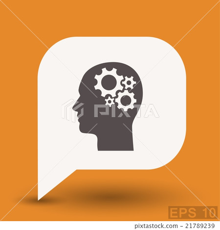 Pictograph of gear in head Pictograph of gear in head 21789239