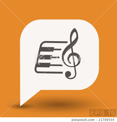 Pictograph of music key and keyboard Pictograph of music key and keyboard 21789354
