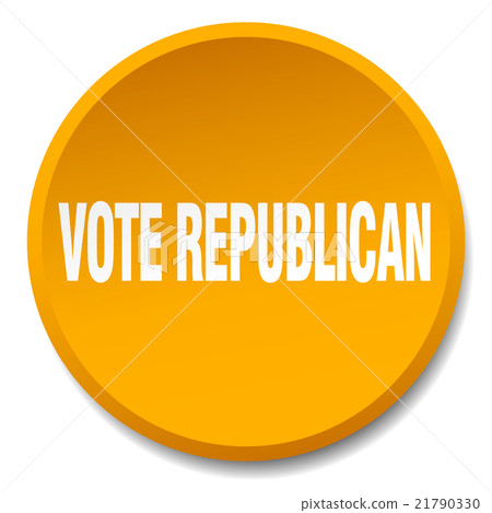 vote republican orange round flat push button 21790330