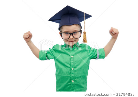 happy boy in bachelor hat showing power happy boy in bachelor hat showing power 21794853
