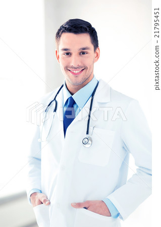 male doctor with stethoscope 21795451
