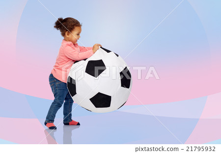 happy mulatto little baby girl playing with ball happy mulatto little baby girl playing with ball 21795932