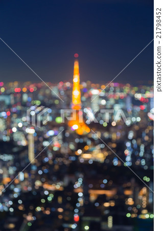 Blurred bokeh light, Tokyo city aerial view Blurred bokeh light, Tokyo city aerial view 21798452