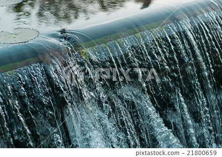 close up water drops in a blurred background color 21800659
