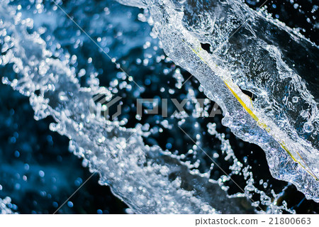 close up water drops in a blurred background color 21800663