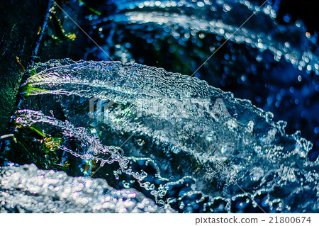 close up water drops in a blurred background color 21800674