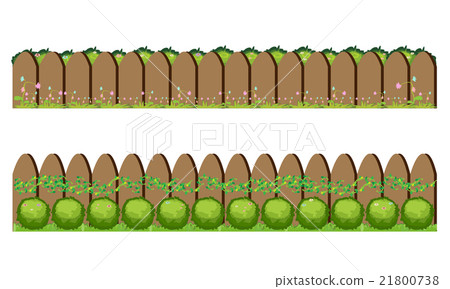 Wooden fence and grass, Vector illustration. 21800738