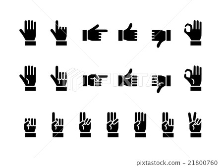 Hand finger illustration icon Black 21800760