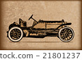 vintage classic car in old paper 21801237