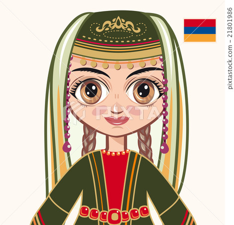 The girl in Armenian dress. Portrait. Avatar. 21801986