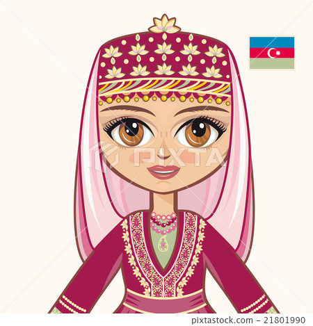 The girl in Azerbaijanian dress. Portrait. Avatar. The girl in Azerbaijanian dress. Portrait. Avatar. 21801990