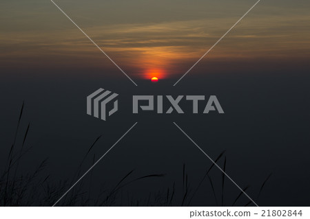 Sunrise from a top of mountain 21802844