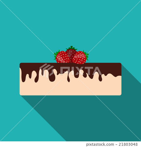 Birthday Cake Flat Icon for Your Design, Vector - Stock Illustration ...