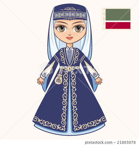 The girl in Chechen dress. 21803078
